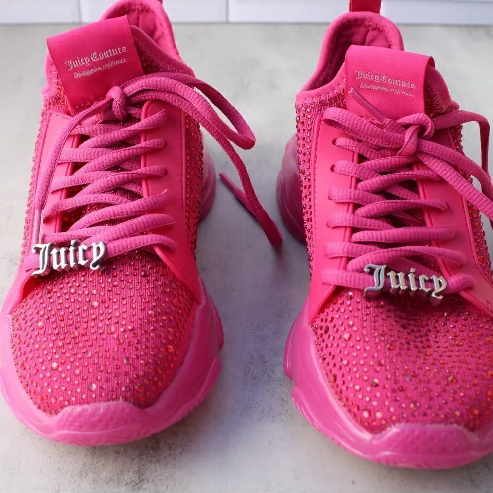 Juicy Couture Adana Rhinestone Sneakers Fuchsia Size 5.5